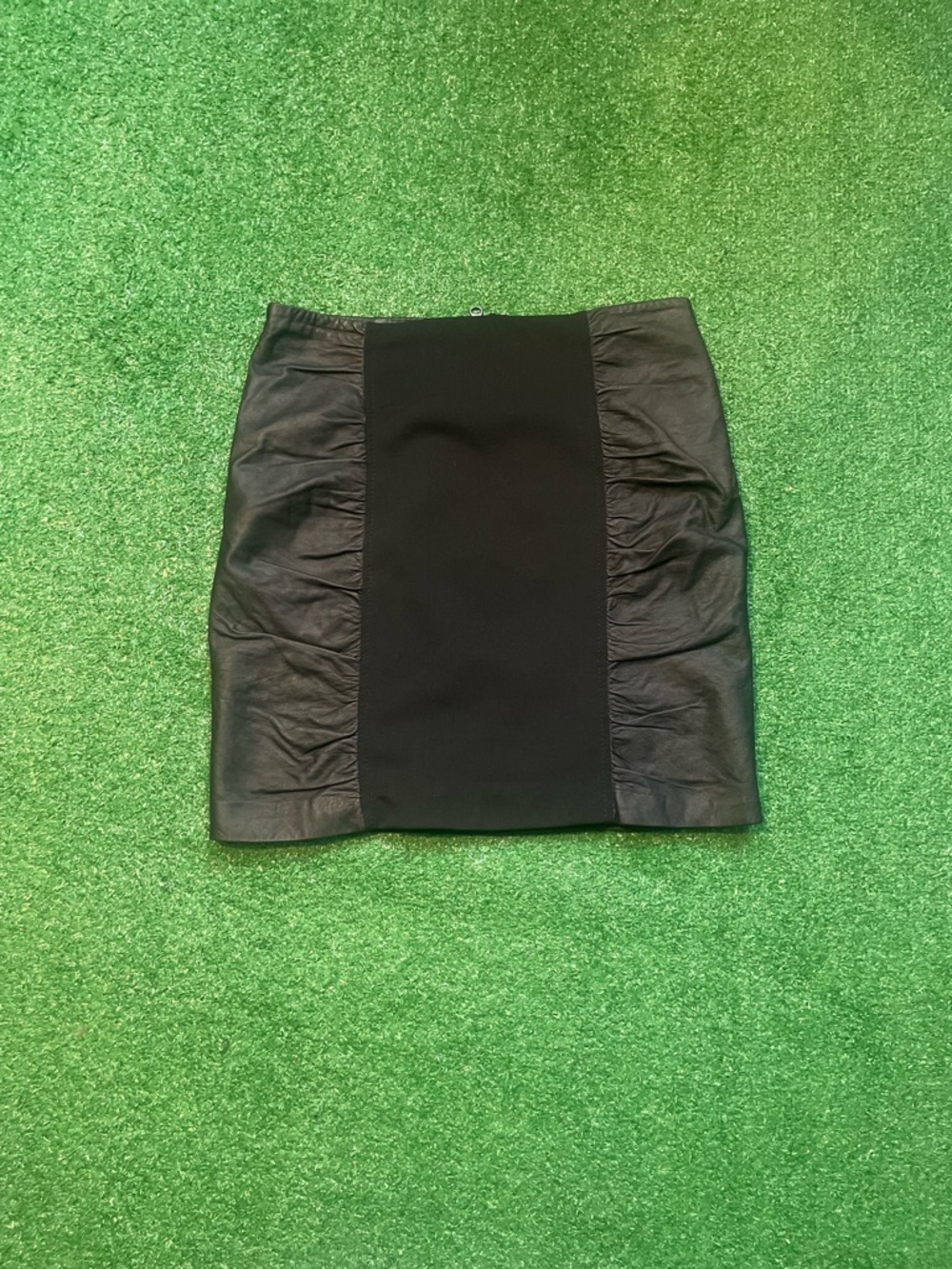 Saks Fifth Avenue Black Mixed-Media Mini Skirt